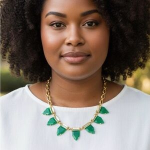 Stella & Dot Green w/ Envy Eye Candy Necklace